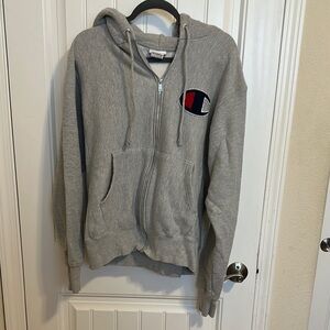 Champion Heather Gray Hoodie with Logo